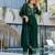 Emerald green vichitra silk blend embroidered kurta pant dupatta set
