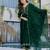 Emerald green vichitra silk blend embroidered kurta pant dupatta set