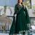 Emerald green vichitra silk blend embroidered kurta pant dupatta set