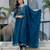 Teal blue vichitra silk blend embroidered kurta pant dupatta set