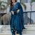 Teal blue vichitra silk blend embroidered kurta pant dupatta set