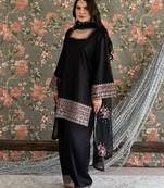 Black crepe thread embroidery fasrshi palazzo set