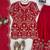 Red faux georgette thread embroidery sharara set