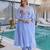 Blue chanderi  gown set