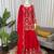 Red faux georgette thread embroidery sharara set