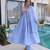 Blue chanderi  gown set