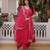 Hot-pink chanderi thread embroidery trouser set