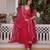 Hot-pink chanderi thread embroidery trouser set