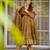 Brown silk blend thread trouser set