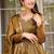 Brown silk blend thread trouser set