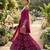 Magenta silk blend thread anarkali sharara set