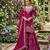 Magenta silk blend thread anarkali sharara set