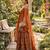 Orange silk blend thread anarkali sharara set