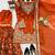 Orange silk blend thread anarkali sharara set