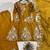 Mustard silk blend embroidered pant set