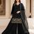 Black silk blend sequins kurti palazzo set