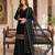 Black silk blend sequins kurti palazzo set