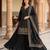 Black silk blend sequins kurti palazzo set