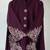 Plum silk blend embroidered palazzo set