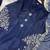 Navy-blue silk blend embroidered palazzo set