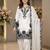 White silk blend embroidered farshi salwar set