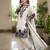 White silk blend embroidered farshi salwar set