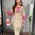 Cream silk blend embroidered palazzo set