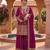 Purple silk blend embroidered palazzo set