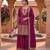 Purple silk blend embroidered palazzo set