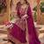Purple silk blend embroidered palazzo set