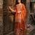Orange silk blend embroidered sharara set