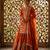 Orange silk blend embroidered sharara set