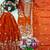 Orange silk blend embroidered sharara set