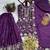Purple silk blend embroidered palazzo set
