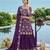 Purple silk blend embroidered palazzo set