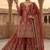 Light-red silk blend embroidered palazzo set