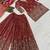 Light-red silk blend embroidered palazzo set