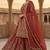 Light-red silk blend embroidered palazzo set
