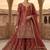 Light-red silk blend embroidered palazzo set
