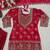 Red silk blend embroidered palazzo set