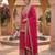 Red silk blend embroidered palazzo set