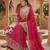 Red silk blend embroidered palazzo set