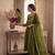 Olive satin embroidered palazzo set