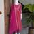Hot-pink satin embroidered palazzo set
