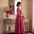 Hot-pink satin embroidered palazzo set