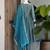 Blue satin embroidered palazzo set