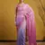 baby pink satin with prints gota patti work saree