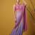 baby pink satin with prints gota patti work saree