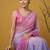 baby pink satin with prints gota patti work saree