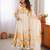 Designer organza silk floral print anarkali gown with pant & gota patti dupatta